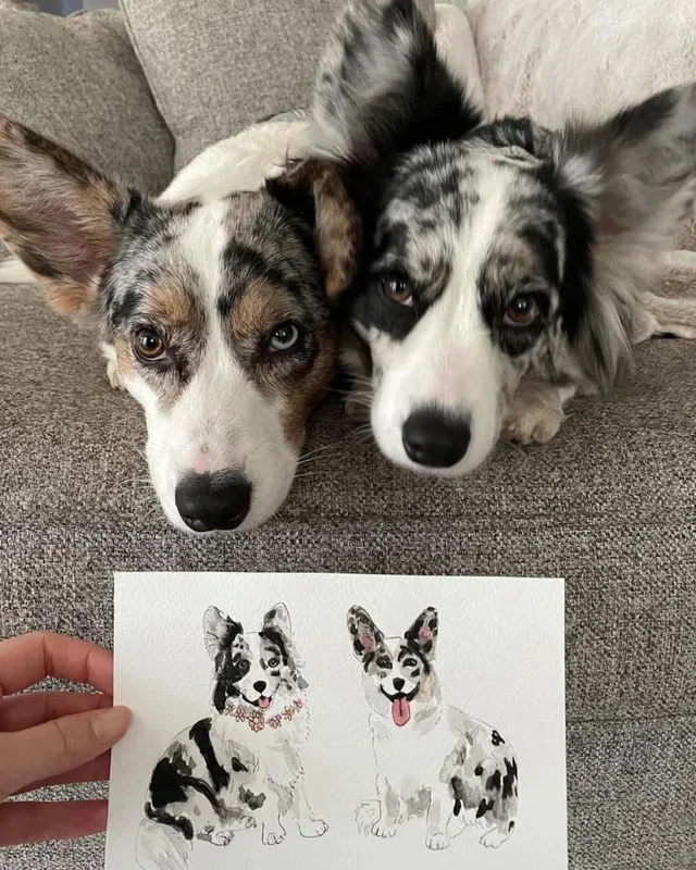 (ADD-ON ONLY) Custom Watercolor Pet Portrait (Addt’l Pet)