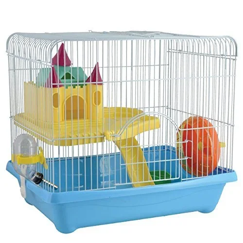 Animal Treasures Small Animal Castle Cage – Blue