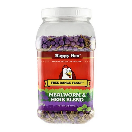 Happy Hen Treats, Happy Hen Free Range Feast Mealworm & Herb, 2 Lbs