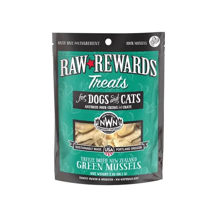 Northwest Naturals Freeze Dried Green Lipped Mussels Freeze-Dried Cat and Dog Treats – 2 oz Bag