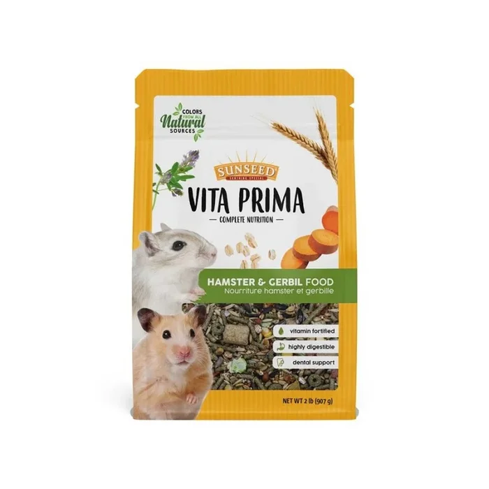 Sunseed, Sun Seed Vita Prima Hamster & Gerbil Dry Food, 2 Lbs