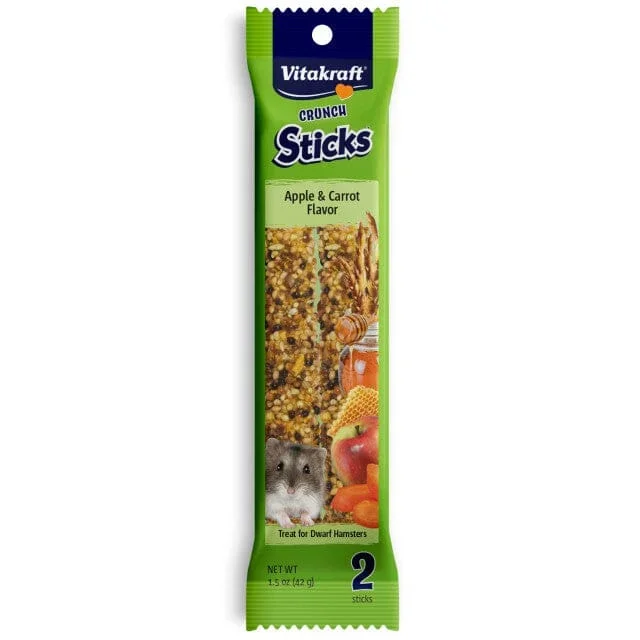 Vitakraft Crunch Sticks – Apple & Carrot Flavor Dwarf Hamster Treat – 1.5 oz